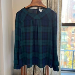 J Crew Factory Blackwatch Plaid Blouse